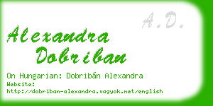 alexandra dobriban business card